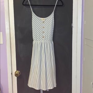 Blue and White Striped Dress